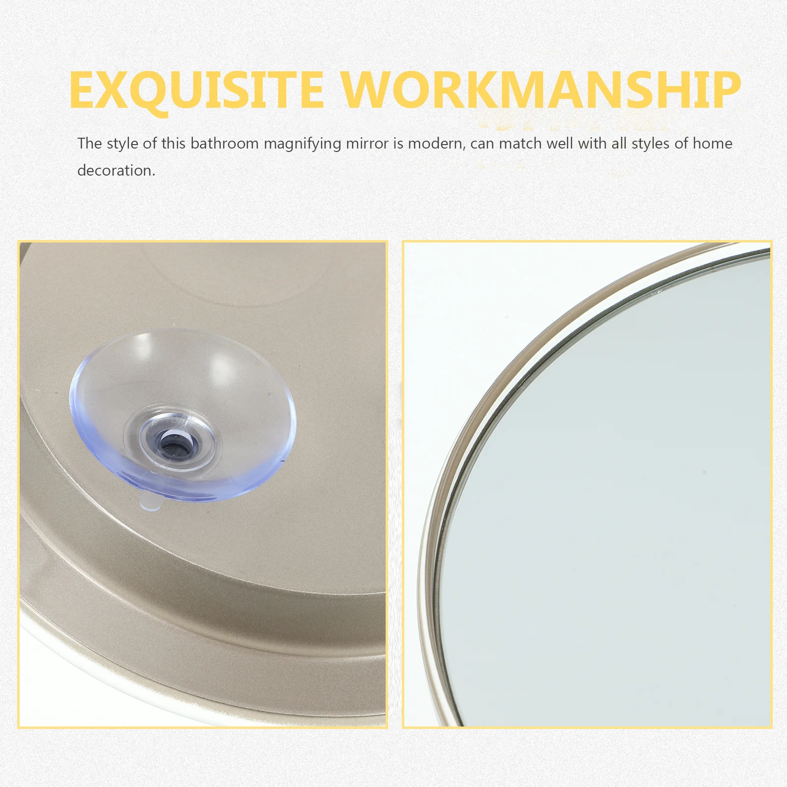 

Suction Cup Magnifying Mirror for Bathroom Makeup Shaving Clear Hd Surface Modern Design Easy to Install No Punching Needed