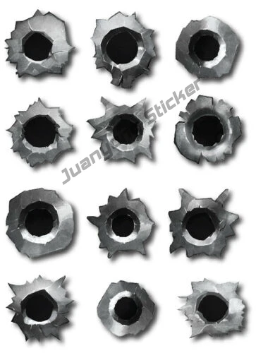 

Realistic Bullet Holes Sticker Decal Car Truck Window Bumper Prank Boat Windshield Suv Decoration Accessories Car Decor