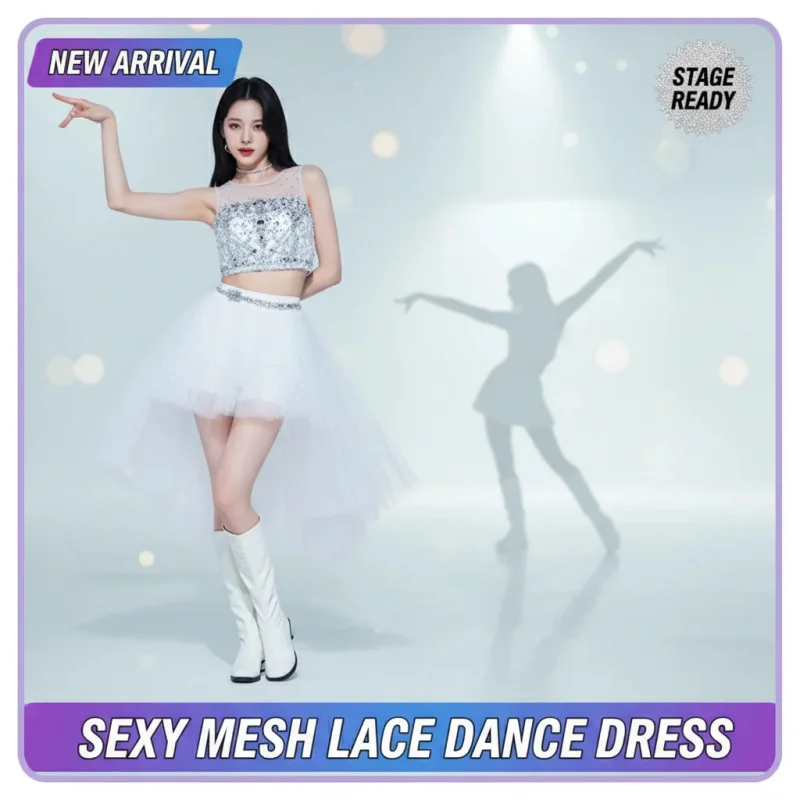 

☎TDA Girls Jazz Dance Sequin Costume Hip Hop Performance Set for Kids Children Party Stage Show☎