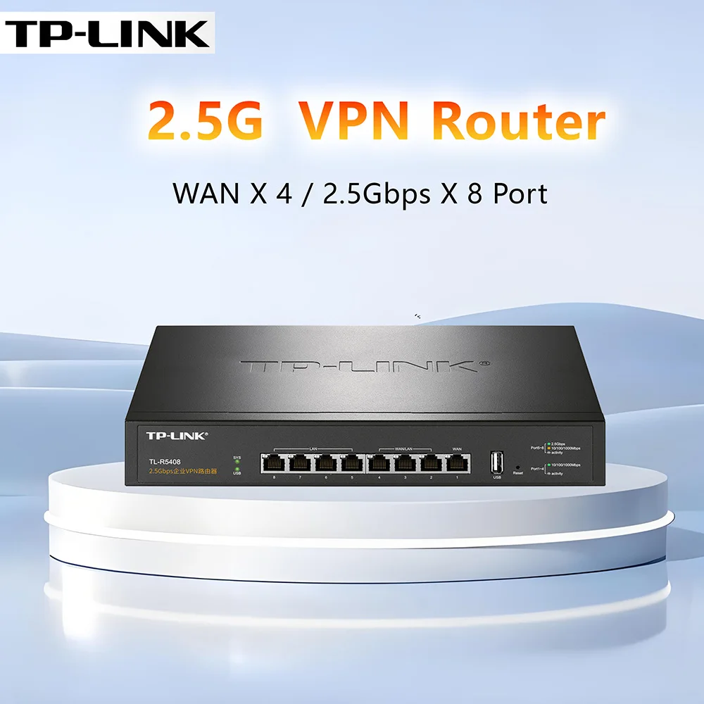 New TP-LINK TL-R5408 Smart Digitalization Router  4×2.5G WAN Ports | VPN/IPsec 300+ Device Capacity  IoT Ready