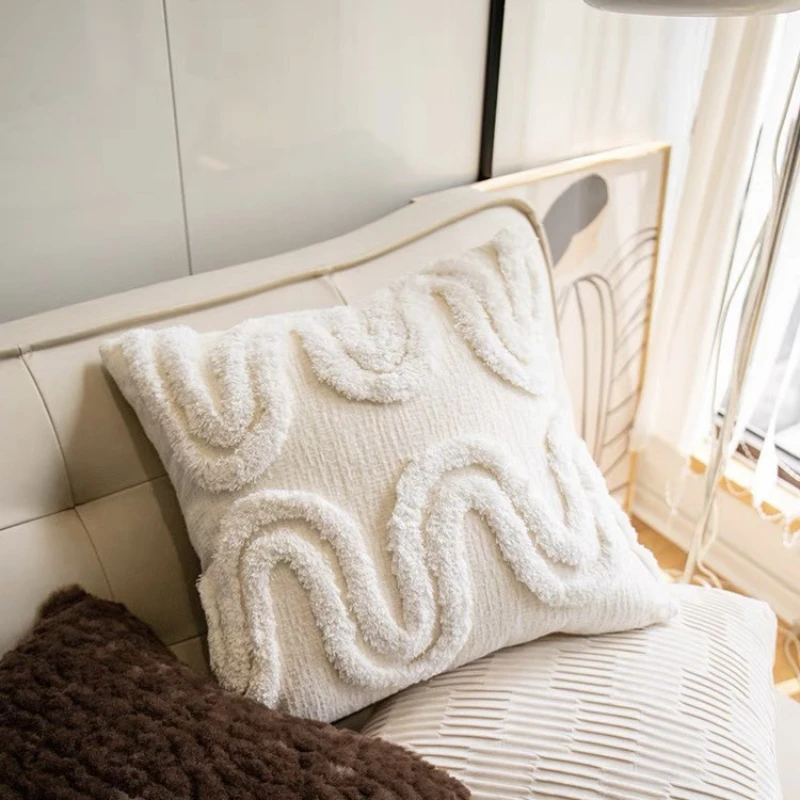 New Nordic Style Home Living Room Pillow Chenille High-grade Boutique Embroidery Tufted Loop