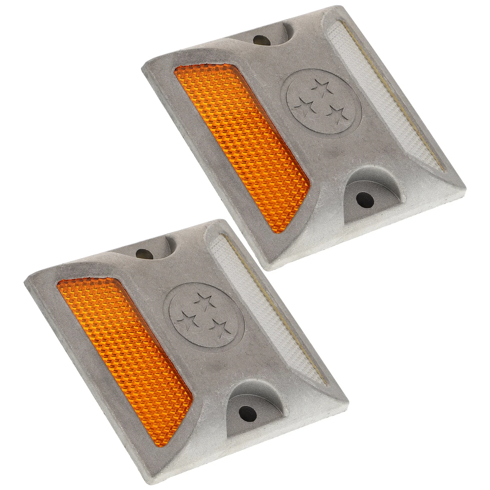 2 Pcs Road Stud Lights Emergency Reflector Roadside Markers Cast Aluminum Reflective Driveway Flashing Security Accessories