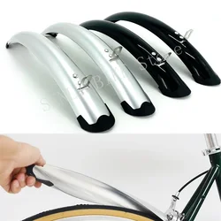 Plastics Aluminum Liner Bike Fenders 700C Road Bicycle Retro Bike Fixed Gear Bicycle Fender Bicycle Practical Parts Silver