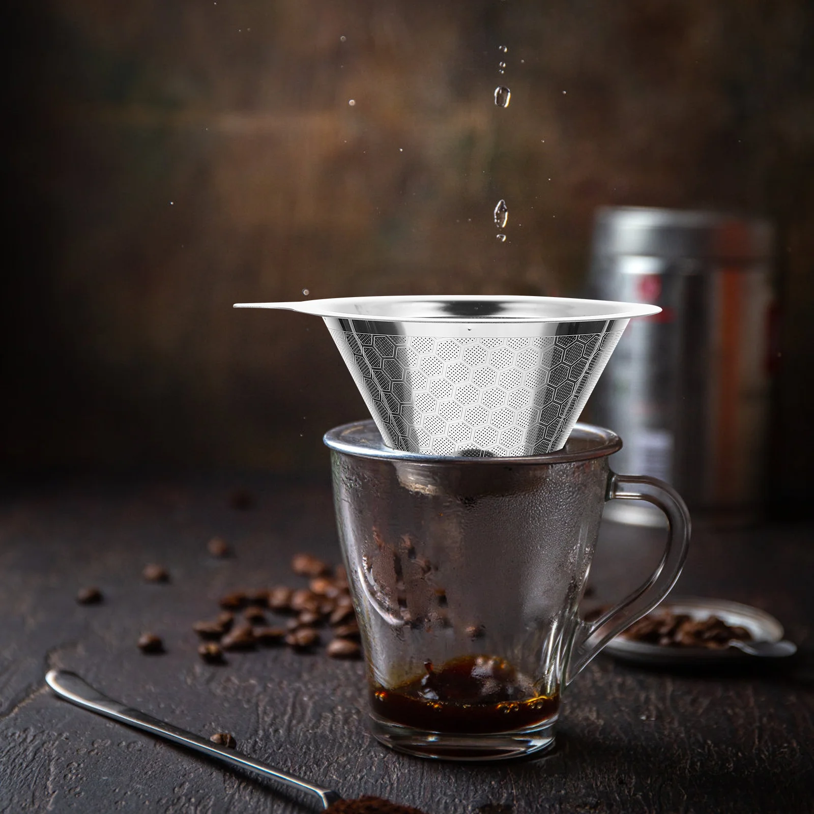 الفولاذ المقاوم للصدأ تصفية طبقة مزدوجة المنقط دليل تخمير غرامة تصفية بطيئة بالتنقيط قمع صانع القهوة المعدنية