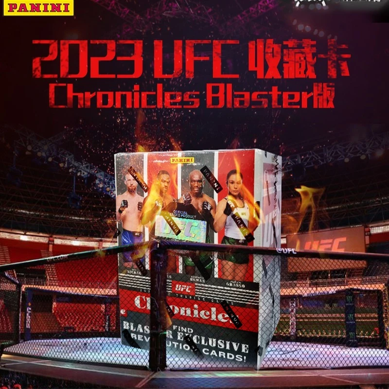

Коллекционные карточки Panini Chronicles UFC 2022 года. Бластерная коробка включает 5 карточек в упаковке и 6 упаковок в коробке.