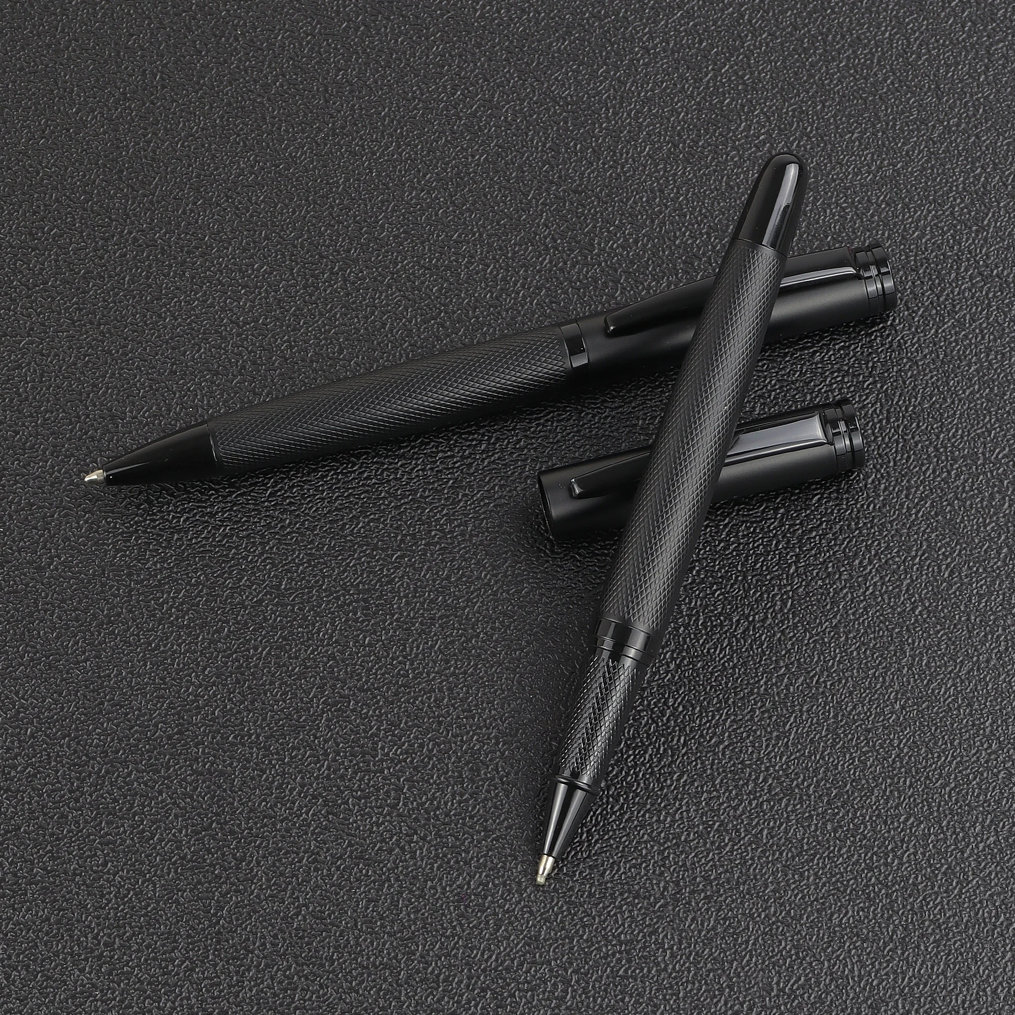 YUNCHUN 1 Set (2-Piece Set)—Includes 1 Ballpoint Pen and 1 Rollerball Pen, Elegant Black Premium Edition, Comes with a Box