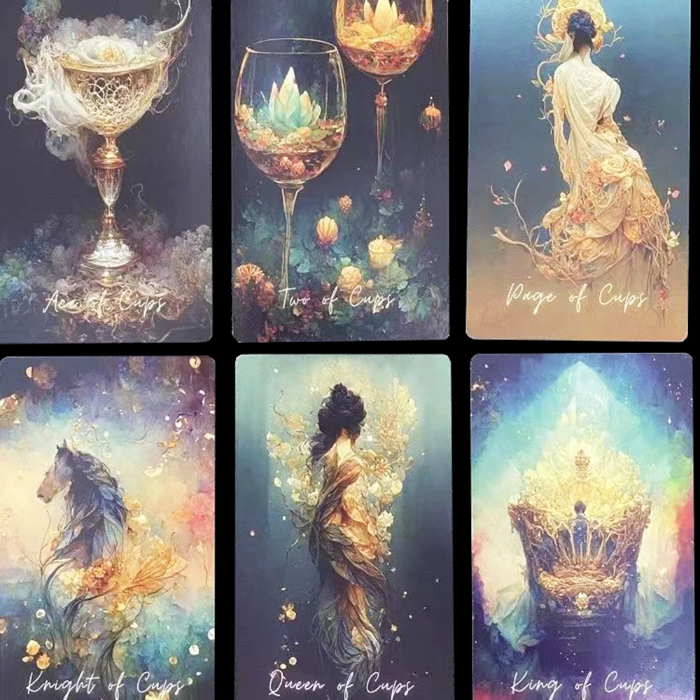 Mazos de Tarot de Lune de L\'Univers, Evere come, cada carta es una obra de arte colorida con libro de guía, divination, 12x7CM, dorado