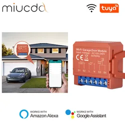 MIUCDA Tuya WiFi Garage Tür Schalter Garage Tür Schalter Modul Türöffner Controller APP Fernbedienung Für Alexa Google Hause