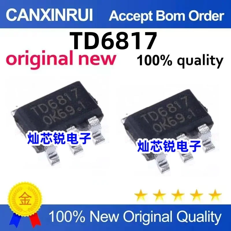 (5-100 pieces)TD6817 brand new original 1.5MHz 2A synchronous voltage regulator chip voltage regulator IC SOT23-5