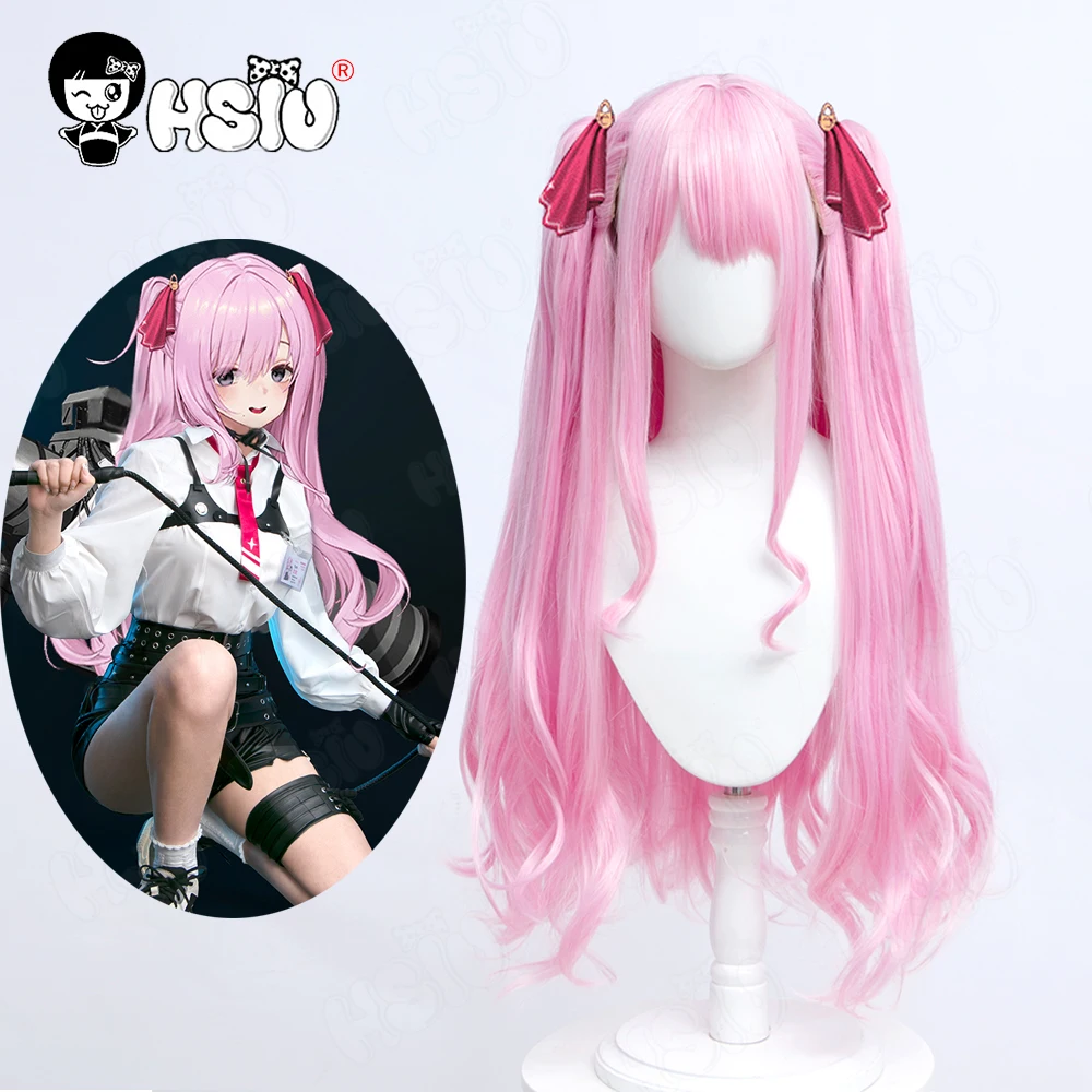 Yuni cosplay Wig Costumes Fiber synthetic wig「HSIU 」GODDESS OF VICTORY NIKKE Cosplay Wig Costumes rose pink ponytail long Wig