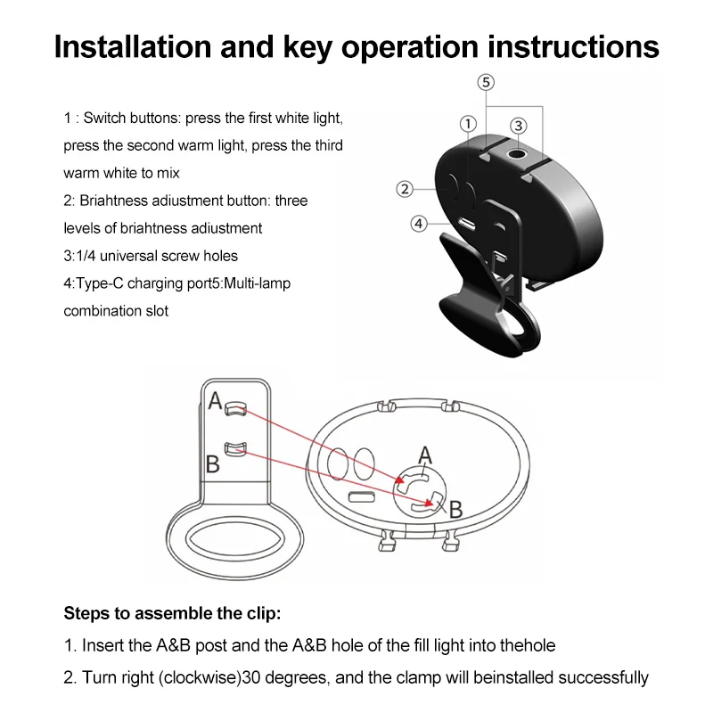 LED Selfie Light Mobile Phone Fill Light With Cold Shoe 3 Modes Adjustable Brightness For Tiktok Vlog Video Conference Selfie