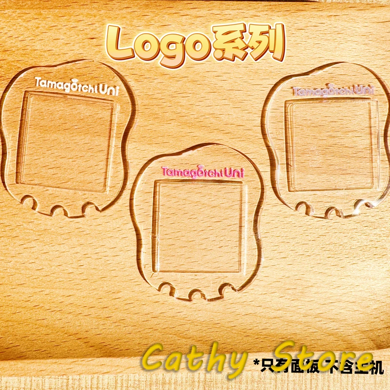 Bandai tamagotchi uni painel de substituição transparente impresso com logotipo decoração bonito presentes de aniversário da menina em estoque