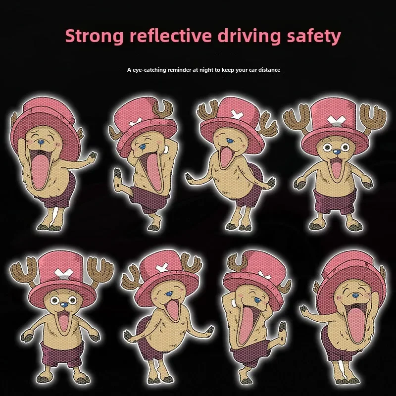 One Piece Animation Naughty Chopper Reflective Sticker Motorcycle Electric Vehicle Helmet Scratch Blocking Decorative Sticker