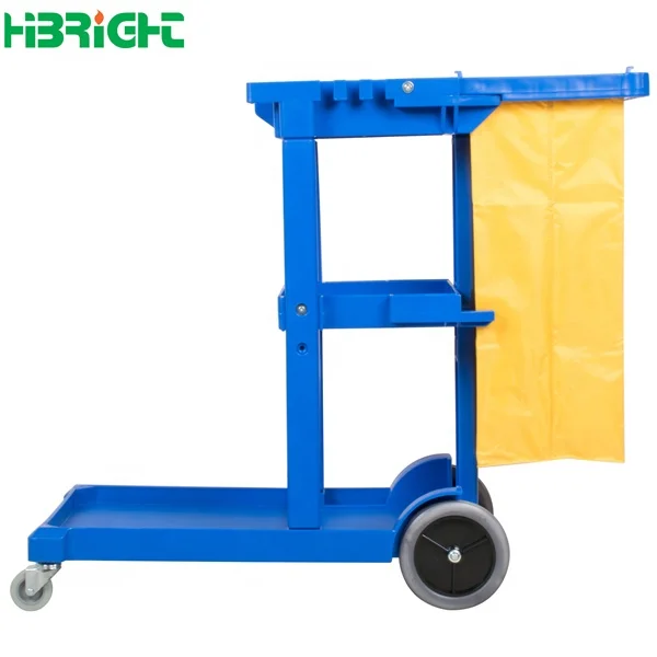 Hospital Janitorial Cart Hotel Folding Janitor Cart Housekeeping Mop Cleaning Trolley