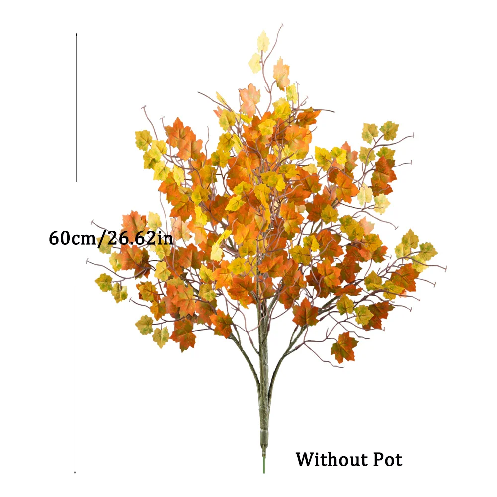 40-60cm künstlicher Ahorn baum gefälschte Herbst blätter tropische Pflanzen Seide Ahornblätter Zweig für Erntefest Halloween Dekor – Detail 8