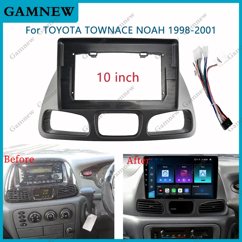 10 Inch Car Frame Fascia Adapter Android Radio Dash Fitting Panel Kit For Toyota Townace Noah 1998-2001