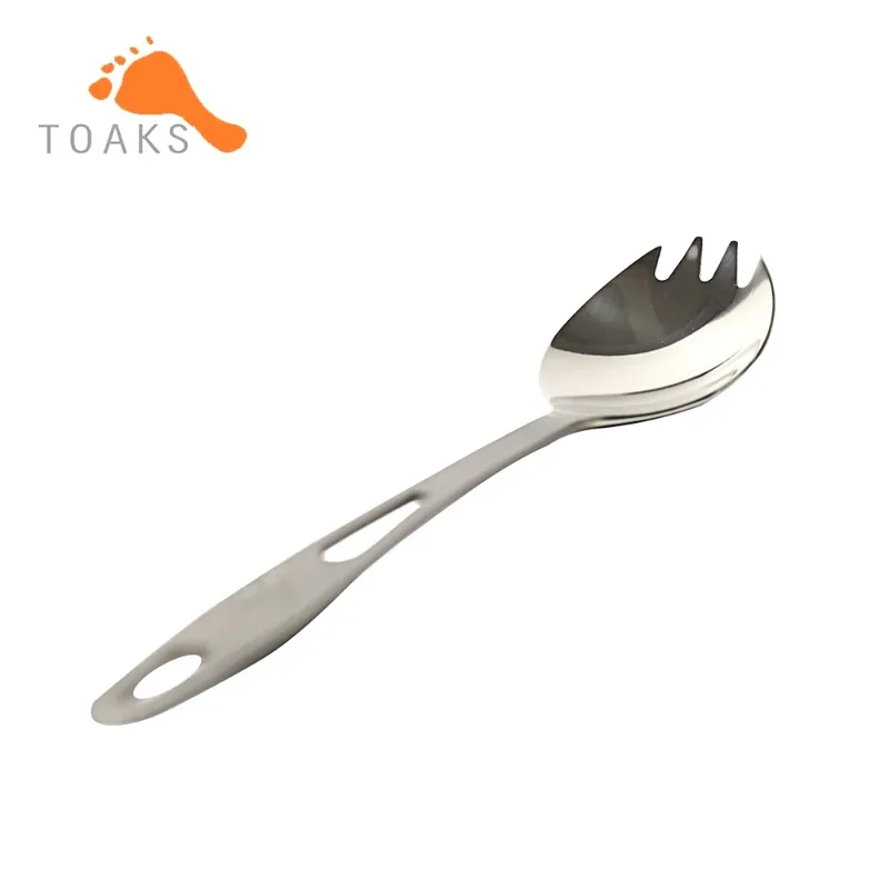 TOAKS Titanium Spork Semi-Polished Tableware Outdoor Picnic and Household Dual-Use168mm SLV-01