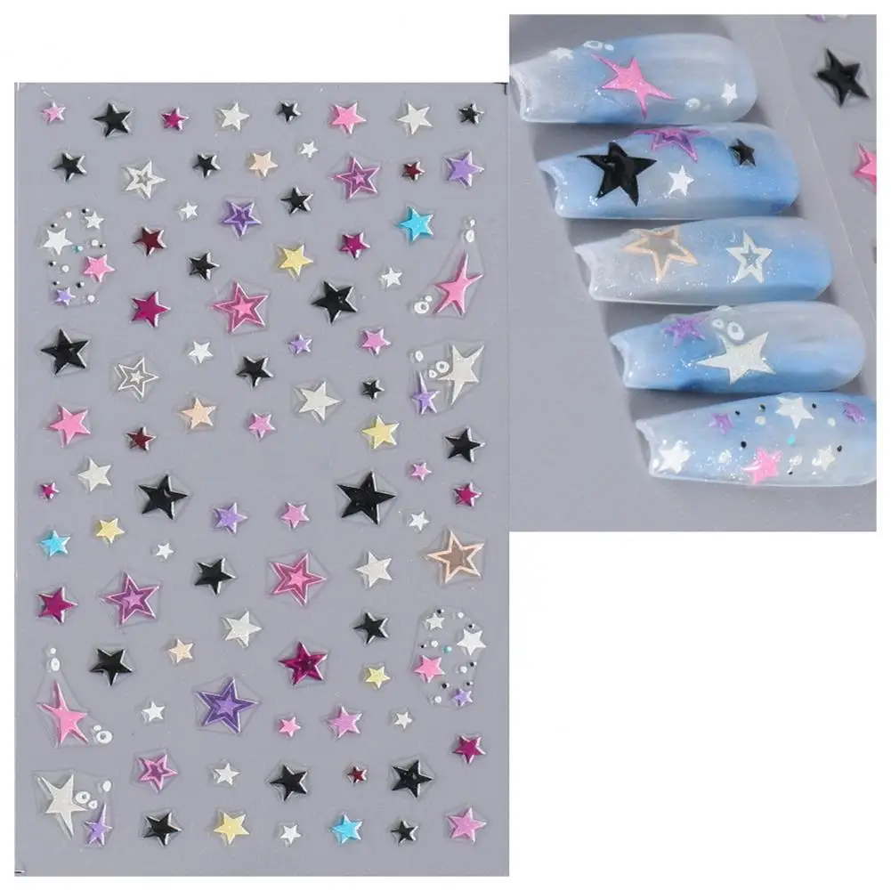 Nail Art Sticker 5d Stereo Nail Stickers Exquisite Pentagram Butterfly Design for Self-adhesive Manicure Art Decal on Nails