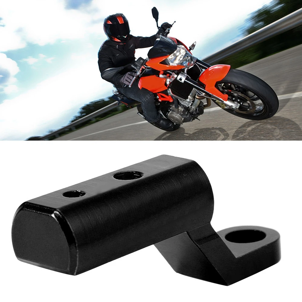 Rearview Mirror Base Extension Mount Bracket Hooks Support Holder for Motorcycles(Black)