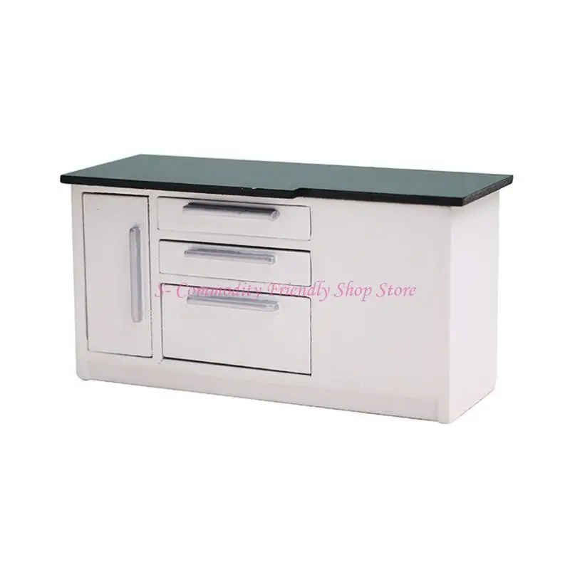 85AE Nhà Búp Bê Tủ Gỗ 1:12 Nhà Búp Bê Mẫu Mini Bồn Rửa Tủ Tủ