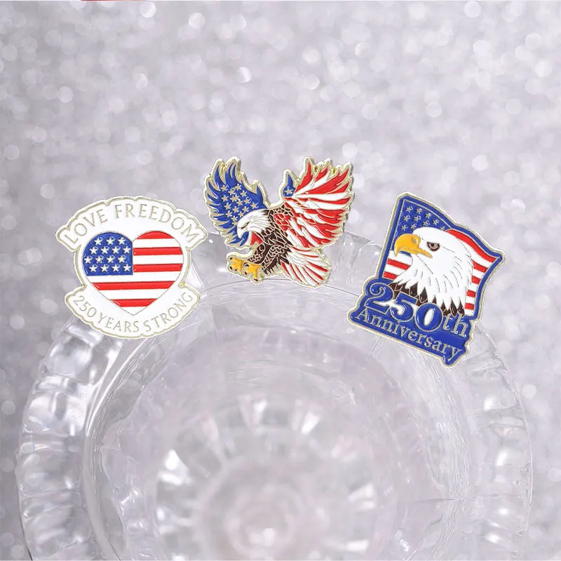 20style USA 250th Anniversary Emaille-Pins, Broschen zum 4. Juli, Reversabzeichen zum Unabhängigkeitstag, amerikanische Flagge, Adler, Schmuck, Geschenk – Detail 10