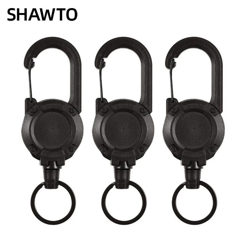 Shawto Elastic Fly Fishing KeyChain Retractor Tools Extractor Keeper Retractable Zinc Alloy Key Rings Fly Tying Equipment