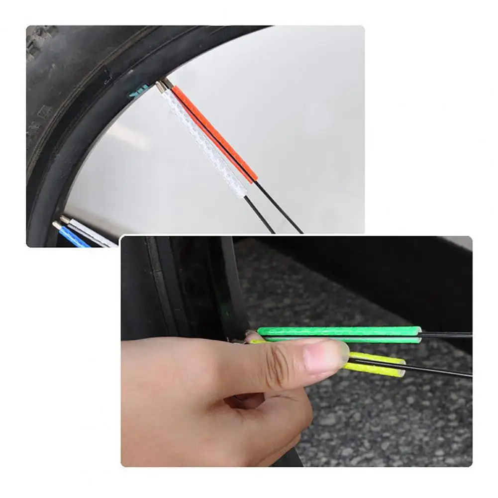 Simple Reflective Spoke Wear-resistant Thin Wheel Driving Safety Reflector Tape  Reflective Tube    Cycling Spoke 12Pcs/Pack