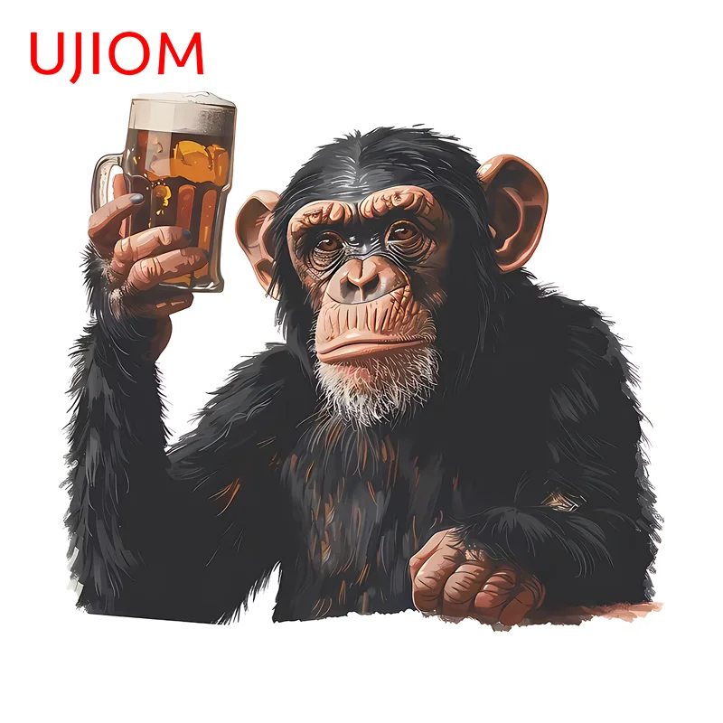 UJIOM Chimpanzees Wall Sticker Humorous Creative Kids Room Wardrobe JDM Decal High Quality Wallpaper Home Decor Wallpapers