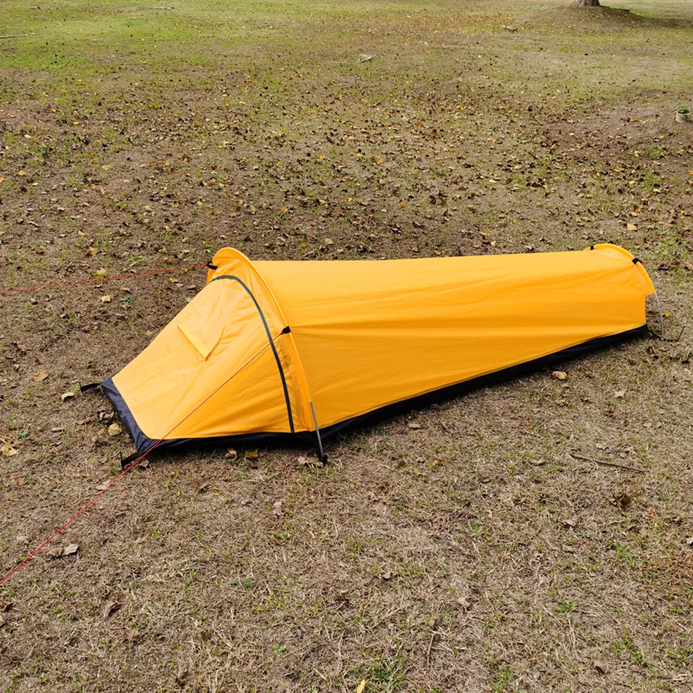 

Single Person Backpacking Tent Hiking Bivy Tent Lightweight Sleeping Bag Tent with Ground Cloth