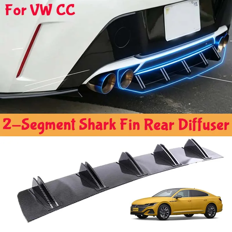 For VW CC Shark Fin Rear Diffuser Split Chassis Spoiler Auto Aerodynamic Parts Aerodynamic Modification