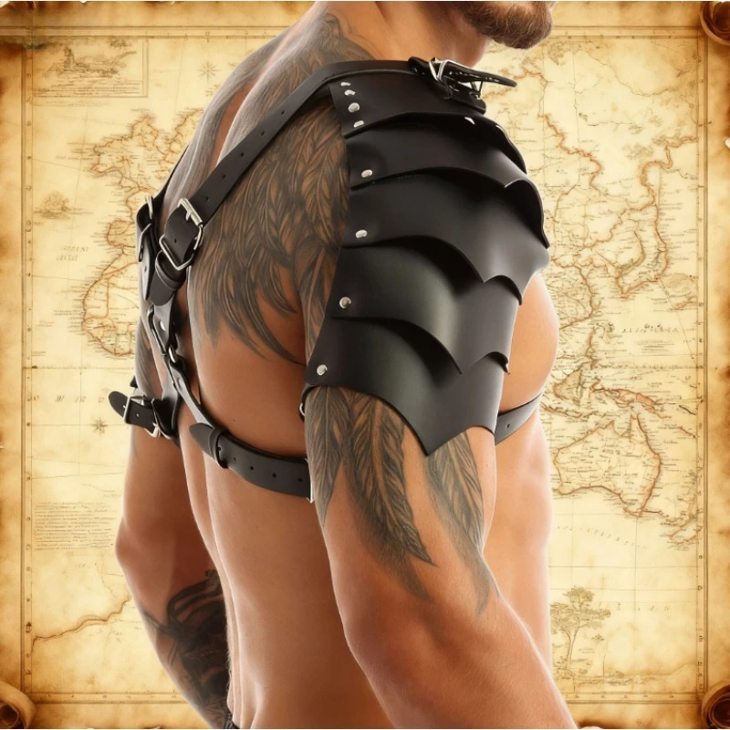 

Набор ремешков для броней викингов, мужской средневековый косплей, оборудование для ролевых игр, ретро-воин, броня на одно плечо, реквизит