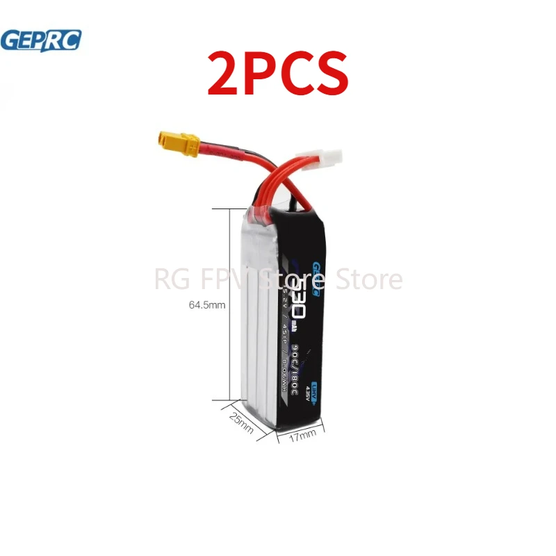 

2 шт. GEPRC 4S 530 мАч 90/180C HV 3,8 в/4,35 в LiPo аккумулятор подходит для 2-3-дюймового серийного дрона для RC FPV квадрокоптера аксессуары