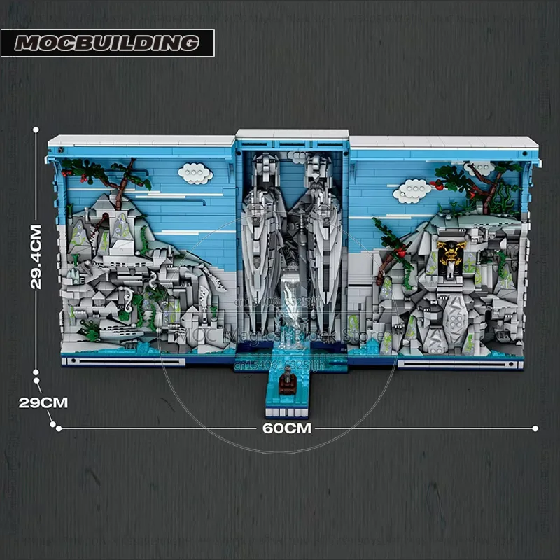 خواتم فيلم MOC اللبنات كتاب الملوك الخيال خزانة الكتب التكنولوجيا الطوب تجميع نموذج اللعب جمع الهدايا