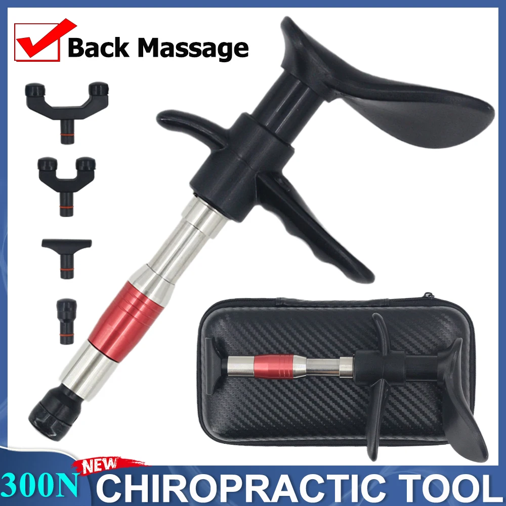 

2023 New Chiropractic Adjusting Tools Therapy The Spine Massage Instrument 4 Heads Impulse Manual Gun Stainless Steel Massager