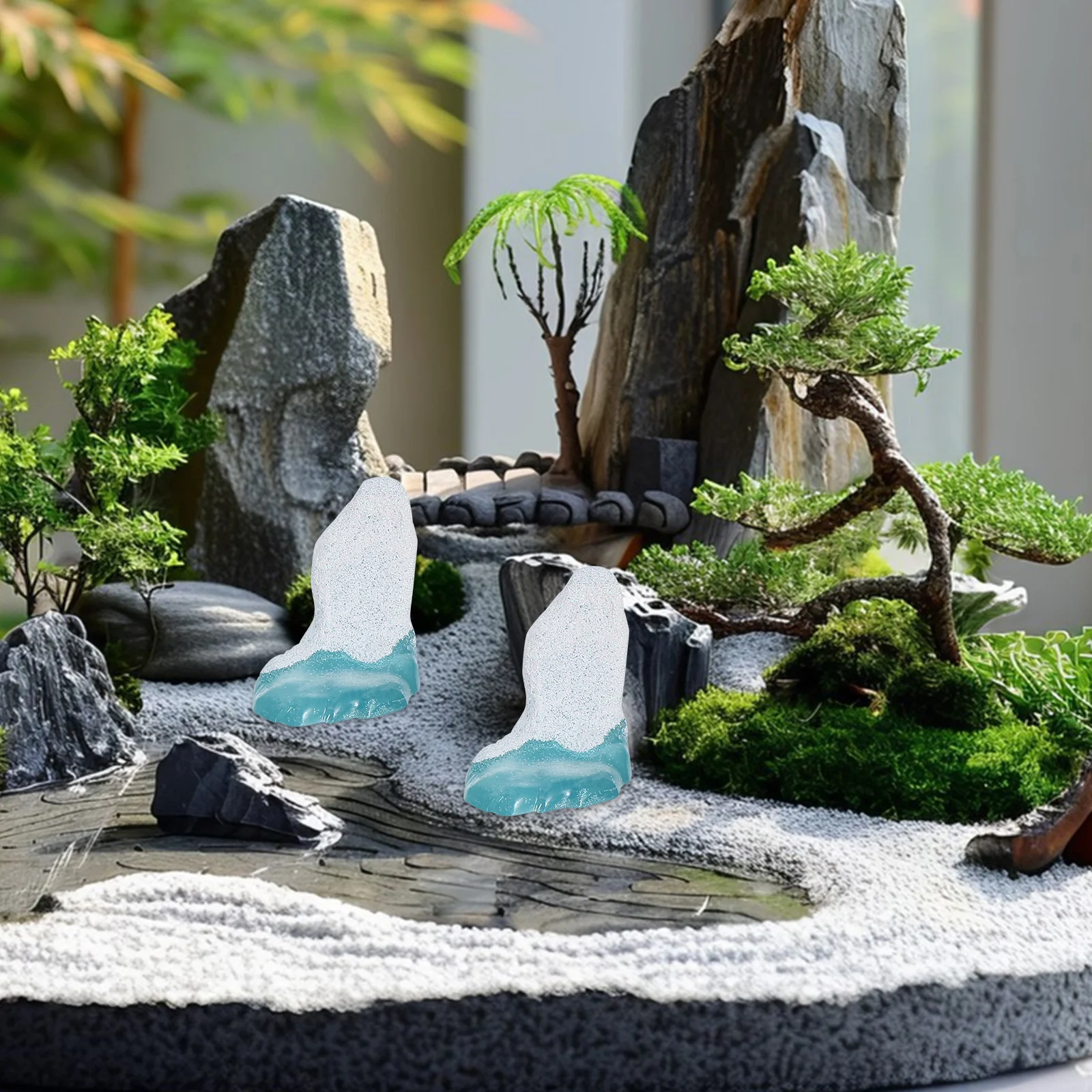 

4pcs Mini Miniature Ornament Ornament: Resin Micro Landscape For Garden Decor Tiny Floeberg Statue Home Decoration