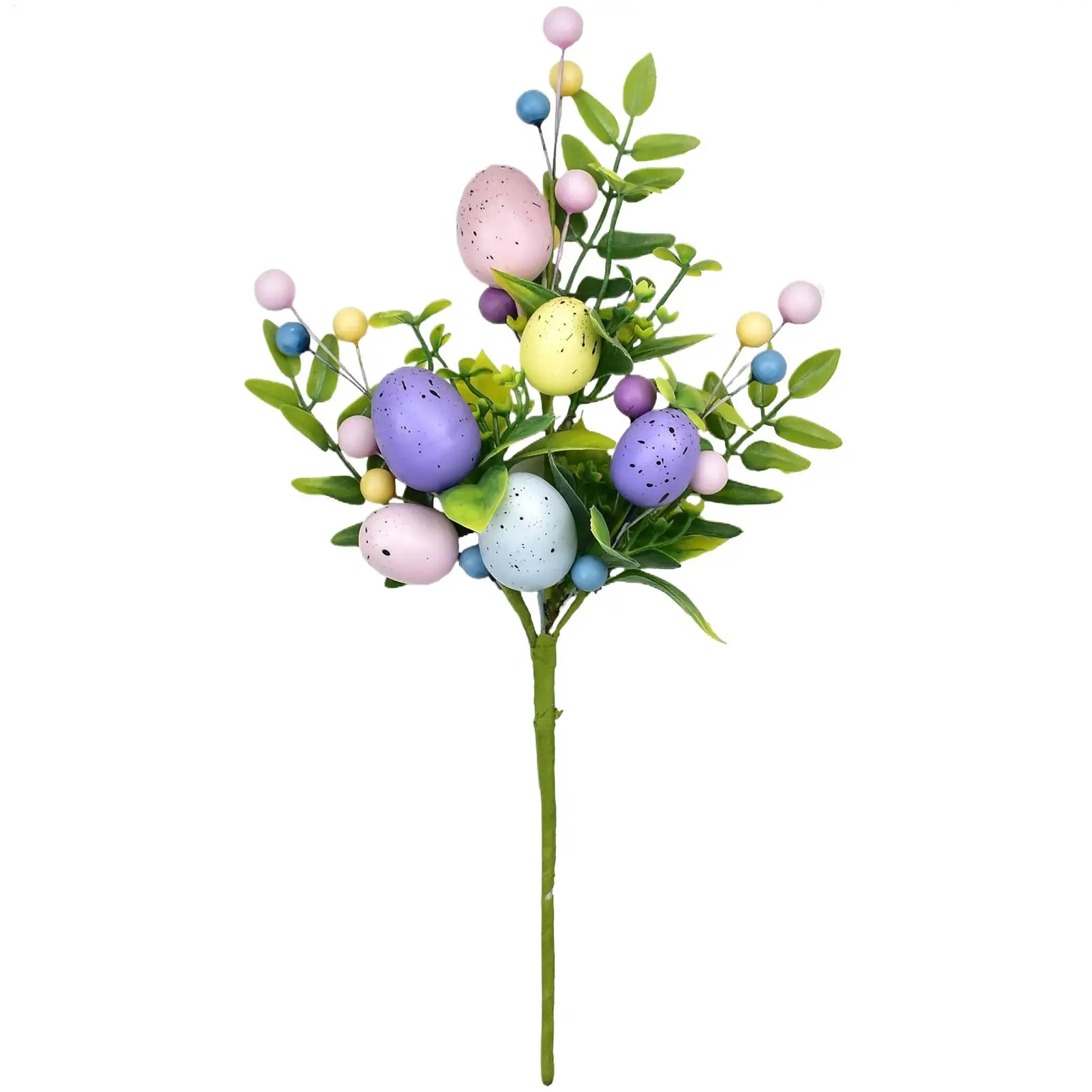 Ramo de Flores Artificiales de Pascua, Arreglo Floral Artificial de Plástico con Huevos y Bayas para Decoración del Hogar, Artículos para Fiestas 2026