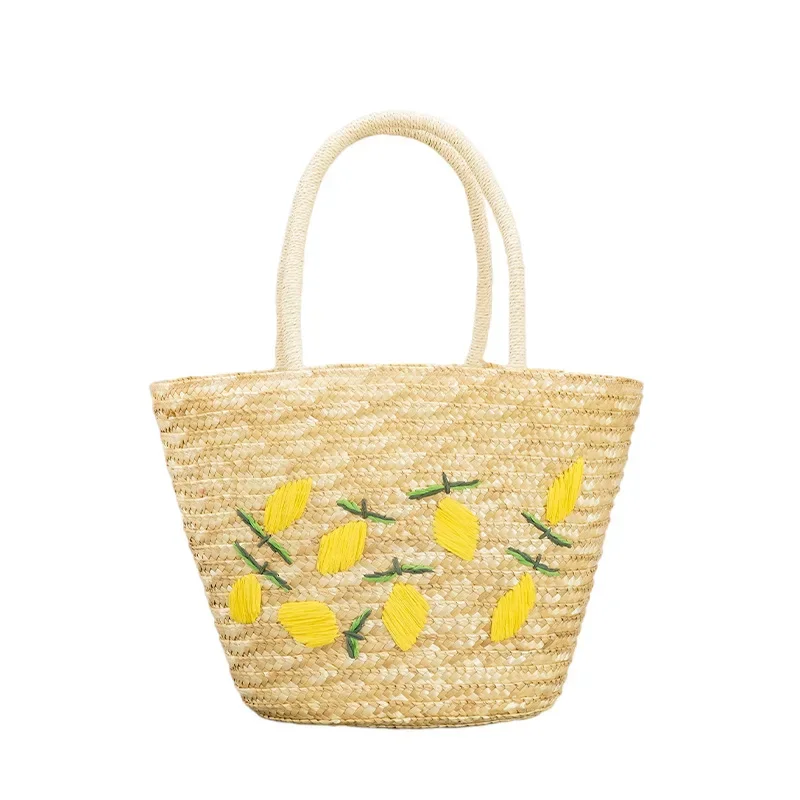 Handmade Straw women Handbags Summer Tote Large capacity Embroidery Vacation Beach bag Female Shoulder Bag bolsa feminina