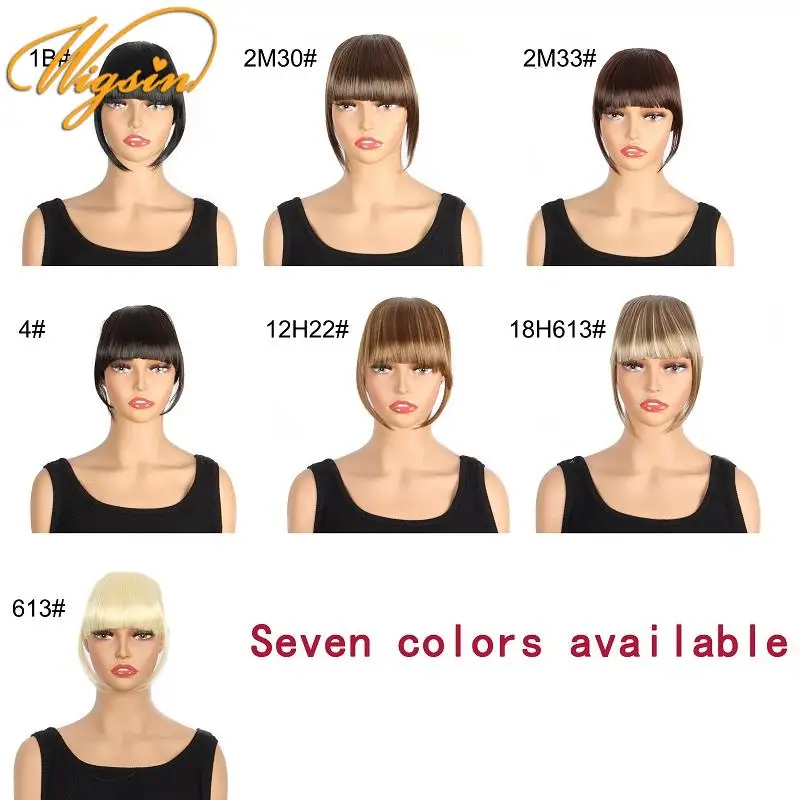 Thick Bangs Air Bangs Synthetic Straight Black Brown Blonde Invisible Hairpiece Clip In Fringe Hair Extensions for Women