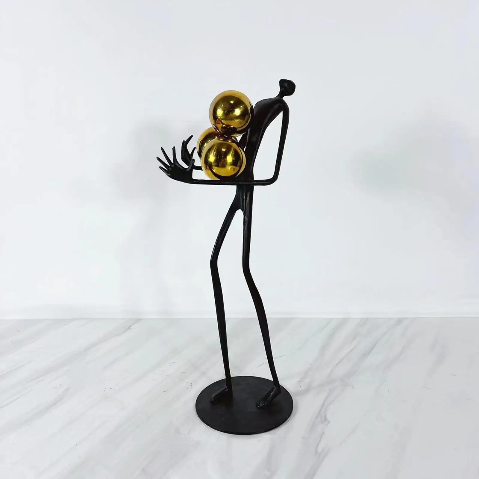 

Nordic Abstract Statue Office Shelf Metal Tabletop Holding Balls Bookshelf