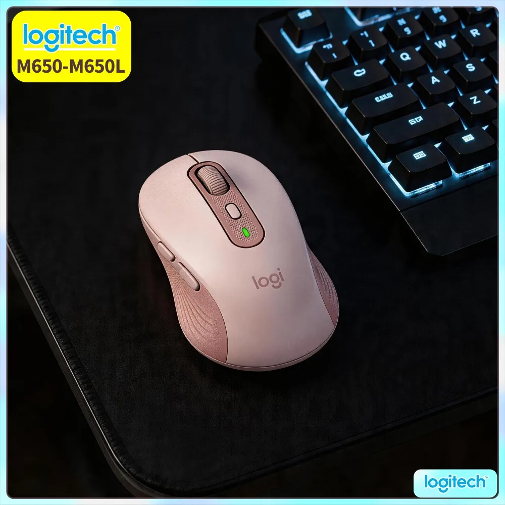 Logitech M650/M650L Ergonomic Mouse Wireless Recycled Plastic Quiet Click High Accuracy Tracking Home Computing