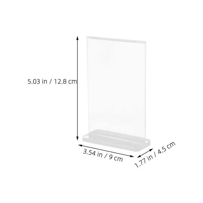 4pcs Clear Acrylic Menu Display Stand Scan QR Codes Holder Desktop Poster Holder Store Sign Display Rack 12.8x9x4.5cm