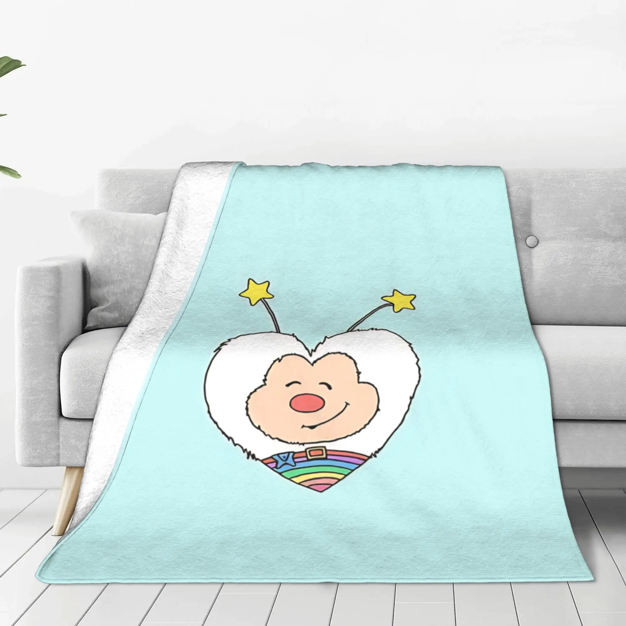 1PC Heart Shaped Rainbow Twink R-Rainbow Brite Home Room Decorations Winter Blankets For Adults Bedding Home Interior Sofa Knee