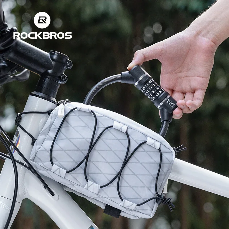 ROCKBROS Portable Bicycle Lock Ultra-Light Steel Cable Bike Lock 4-Digit Password PVC Waterproof  Steel Password Lock MTB Road