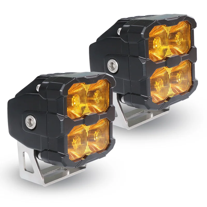 High Lumens Off Road Bumper Pod Fog Lights 4x4 LED Amber Lights For Trucks