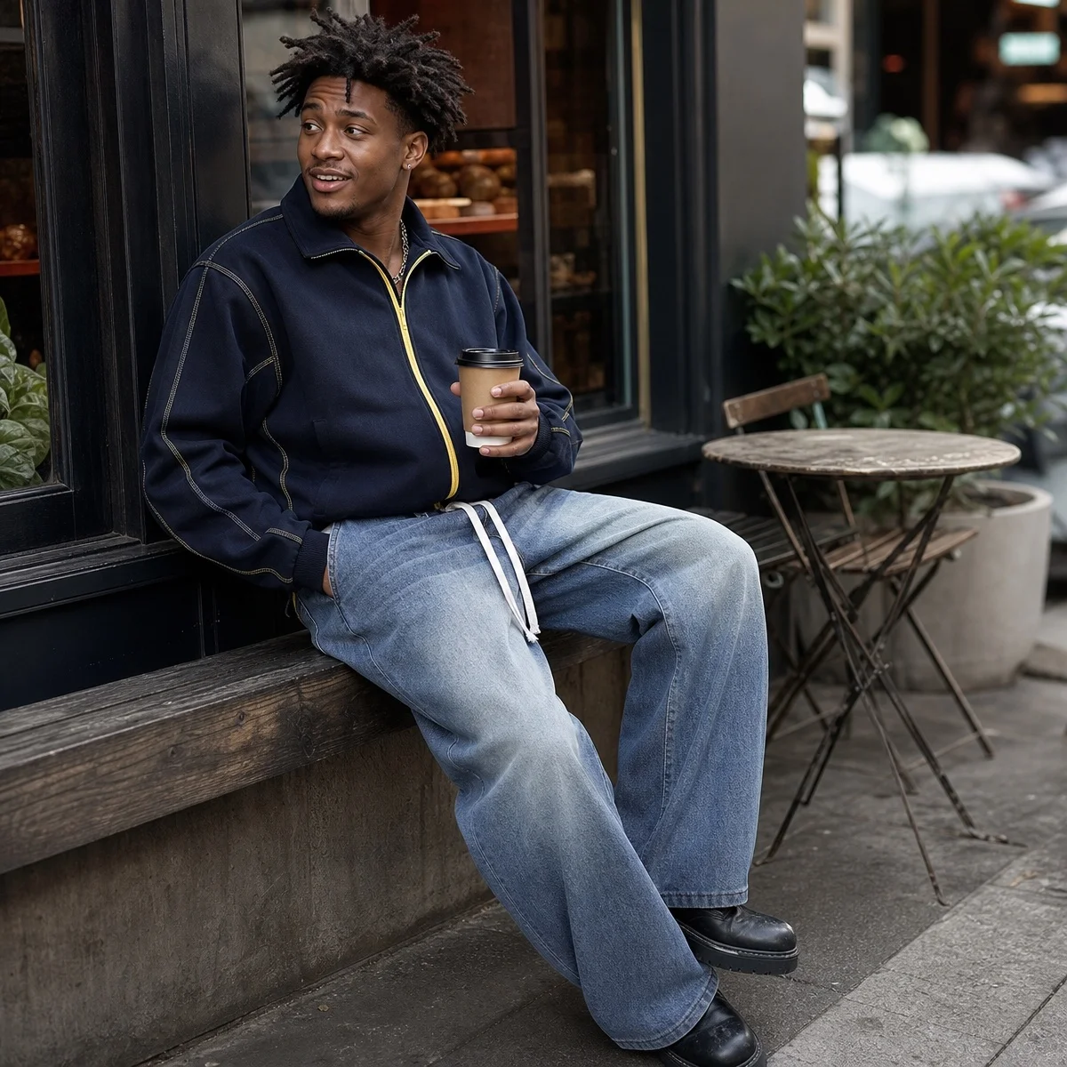 Calças Jeans Versáteis e Modernas para Homens e Mulheres, Outono/Inverno, Calças Cargo Casuais de Perna Reta e Corte Solto, Calças Jeans Longas