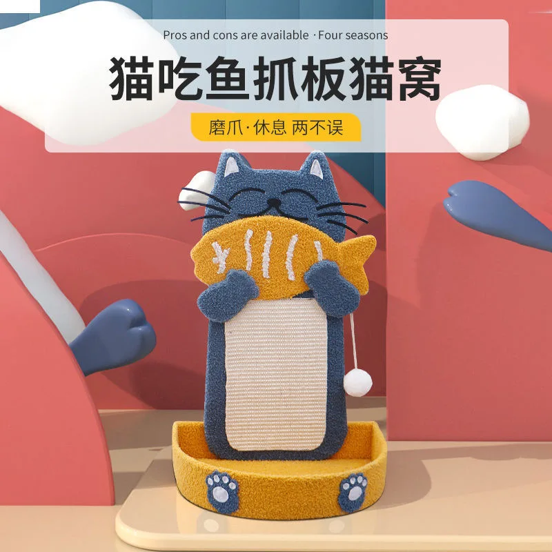 2026 New Wear Resistant Cat Scratcher Tower with Cozy Bed for Large Cats Climbing and Napping