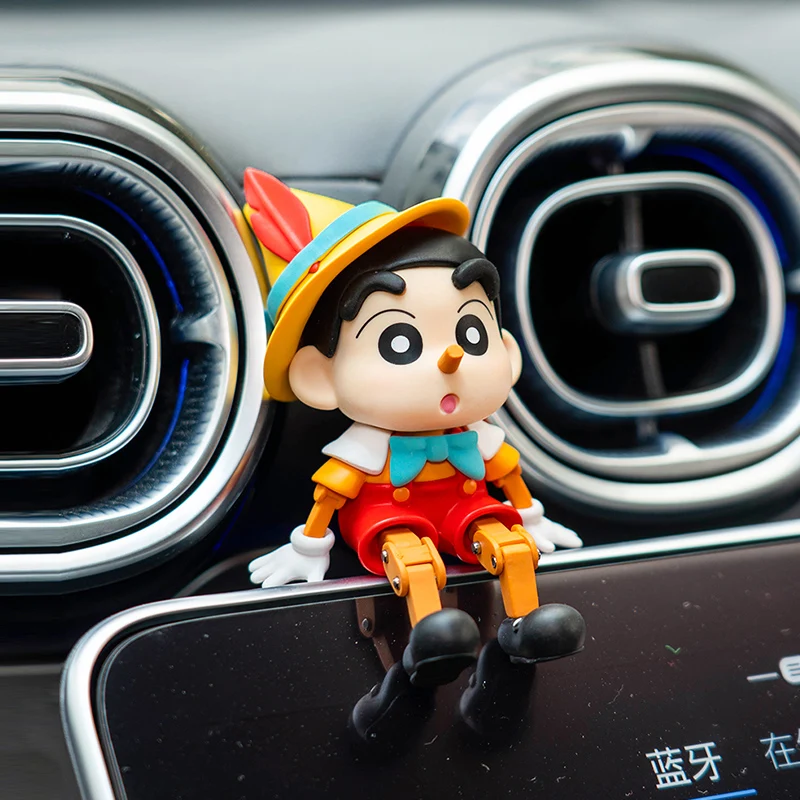 1pcs Car Interior Decoration Cartoon Character Anime Pinocchio Building Block Marionette Doll little devil Car Decoration