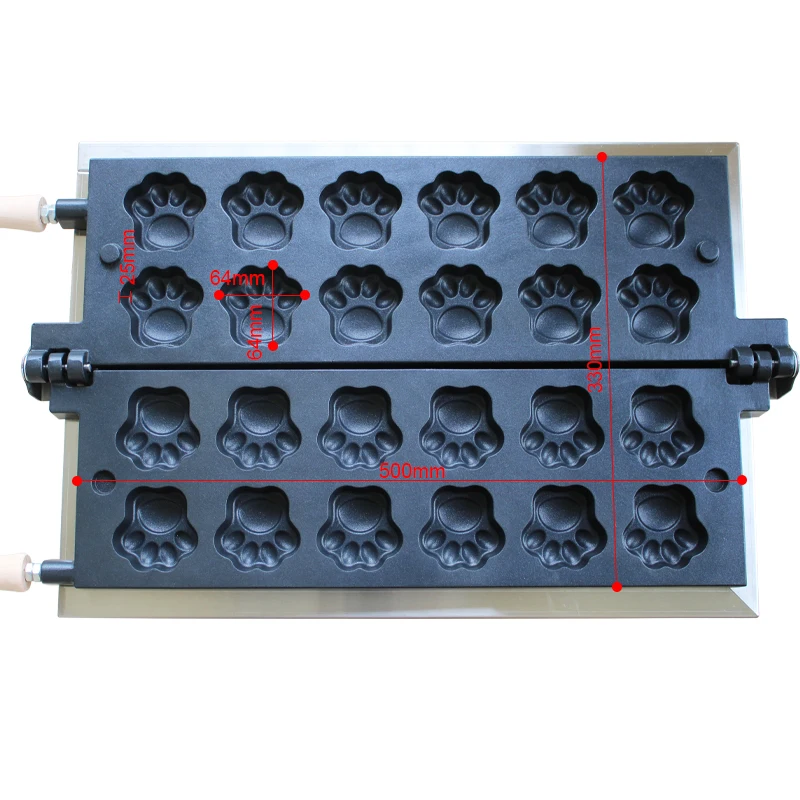 Komercyjna 12-częściowa gofrownica Cat Bear Tiger Paw Elektryczna maszyna do pieczenia ciast w kształcie uroczego kociego pazura z powłoką
