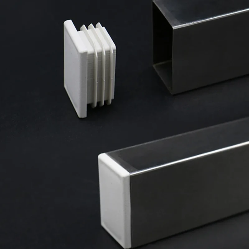 Square Plastic White Blanking End Caps Furniture Leg Tube Pipe Inserts Plugs Bung Decorative Dust Cover