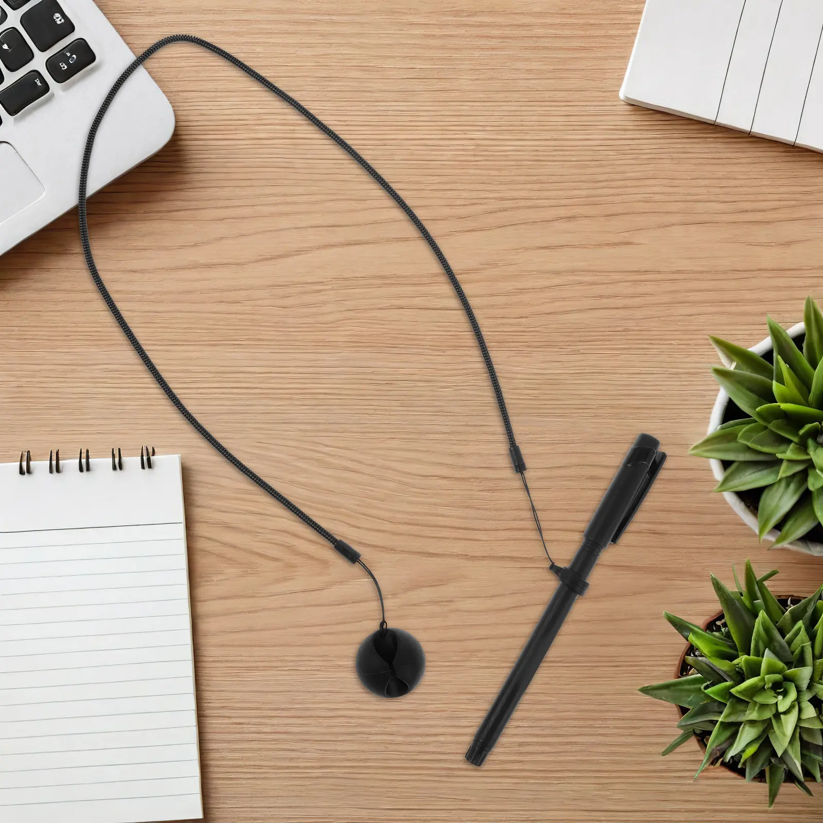 

6Pcs Tablet Pen Leash Retractable Elastic Anti-Lose Spring Strap Silicone Base Clipboard Pen Holder for Office Bank Desk